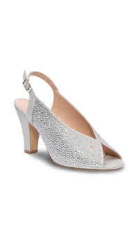 Glory Silver Glitter Prom Shoes: Paradox London P2300