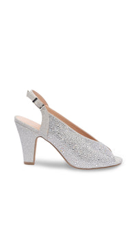 Glory Silver Glitter Prom Shoes: Paradox London P2300