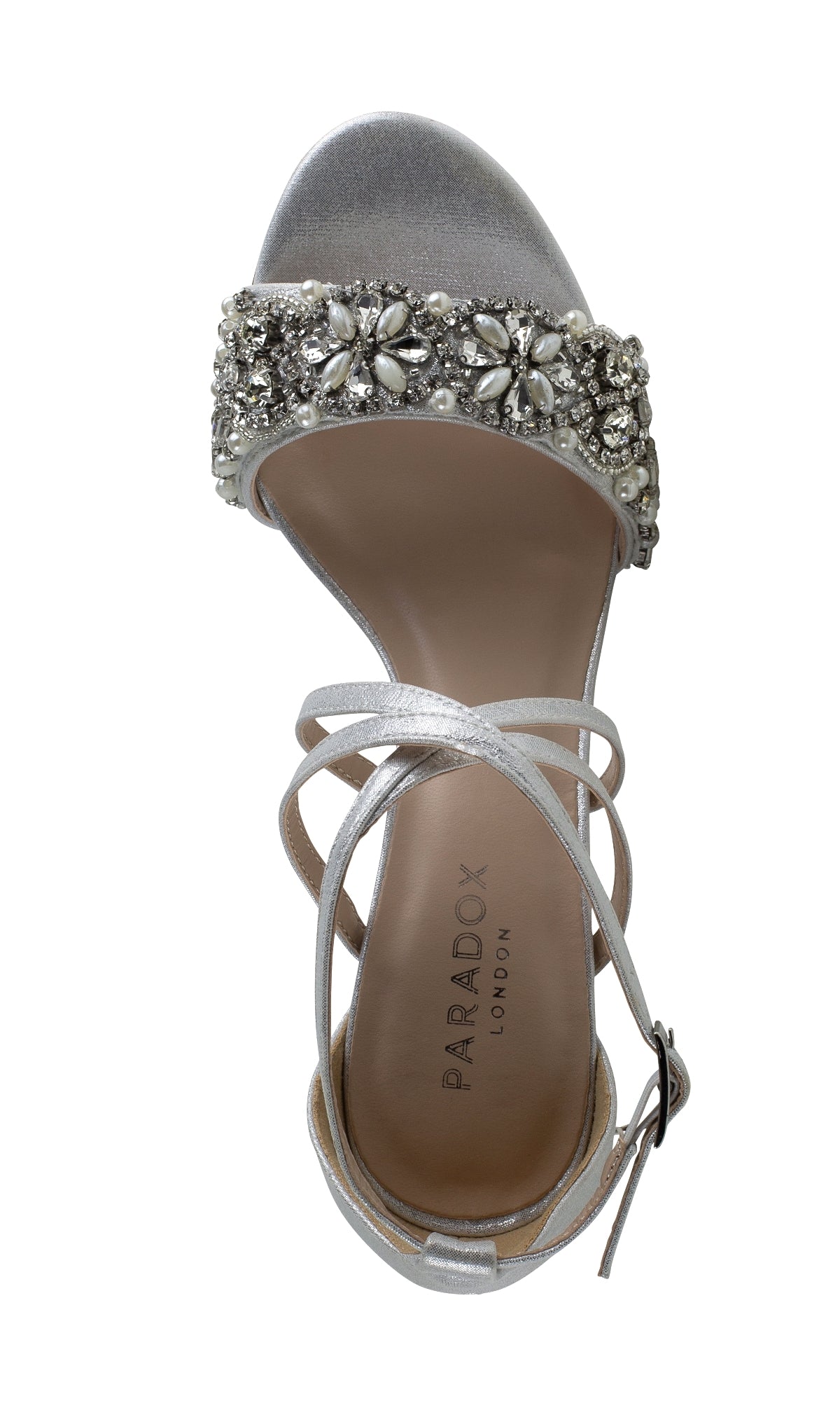 Hira Silver Shimmer Prom Shoes: Paradox London P2101