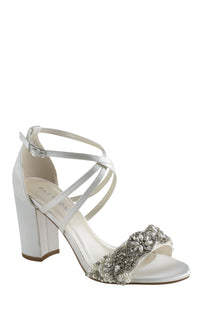 Hira Ivory Satin Prom Shoes: Paradox London P2103