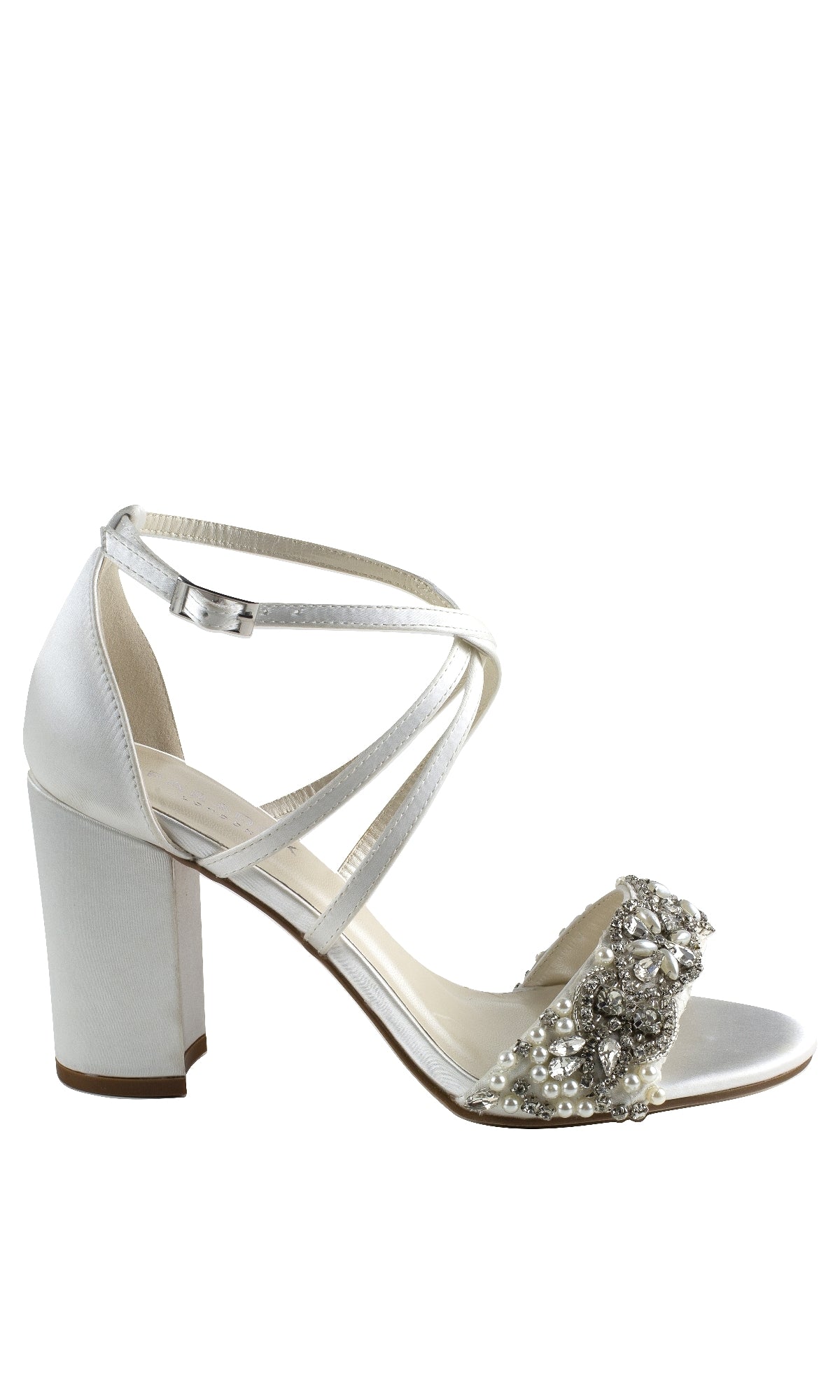 Hira Ivory Satin Prom Shoes: Paradox London P2103