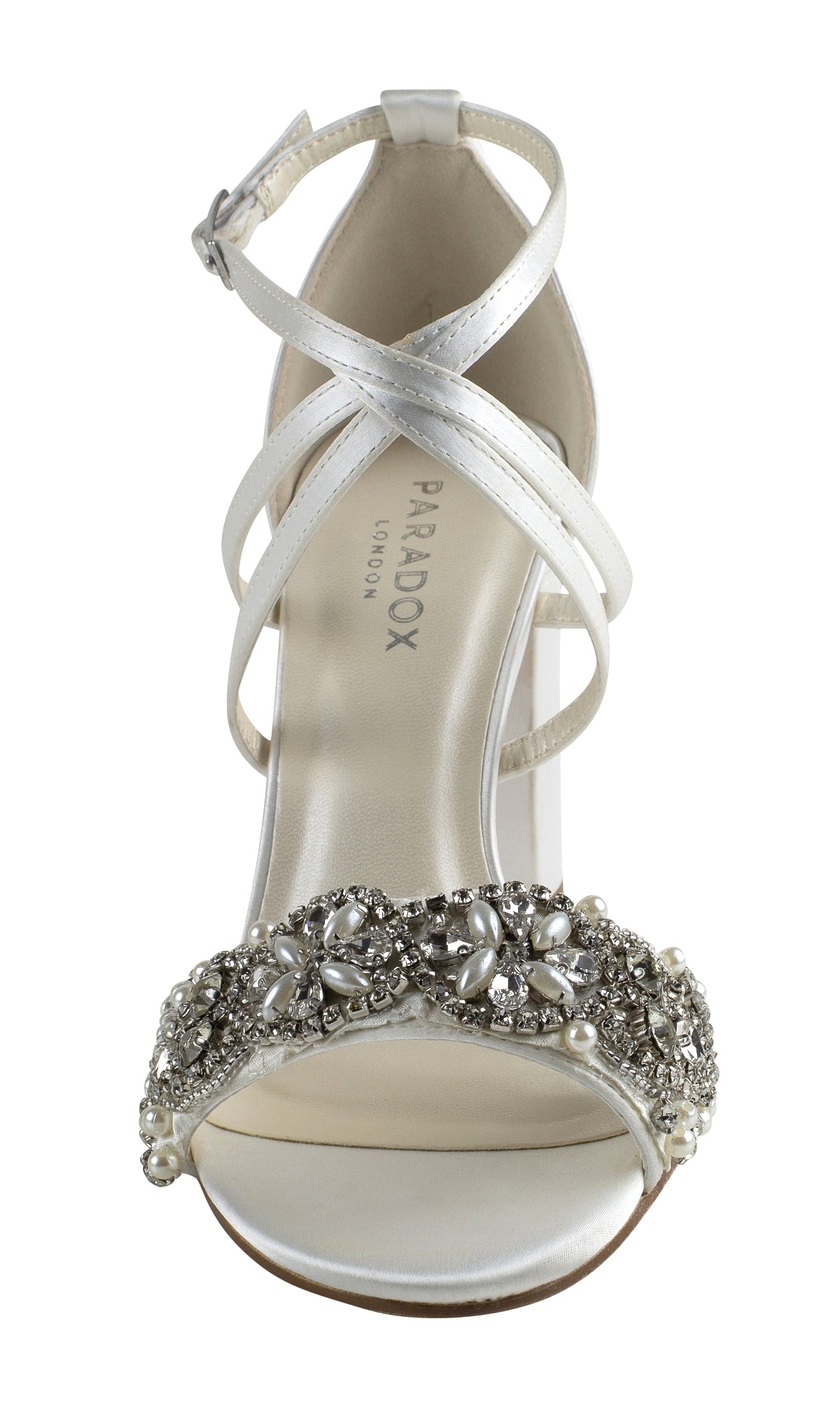 Hira Ivory Satin Prom Shoes: Paradox London P2103