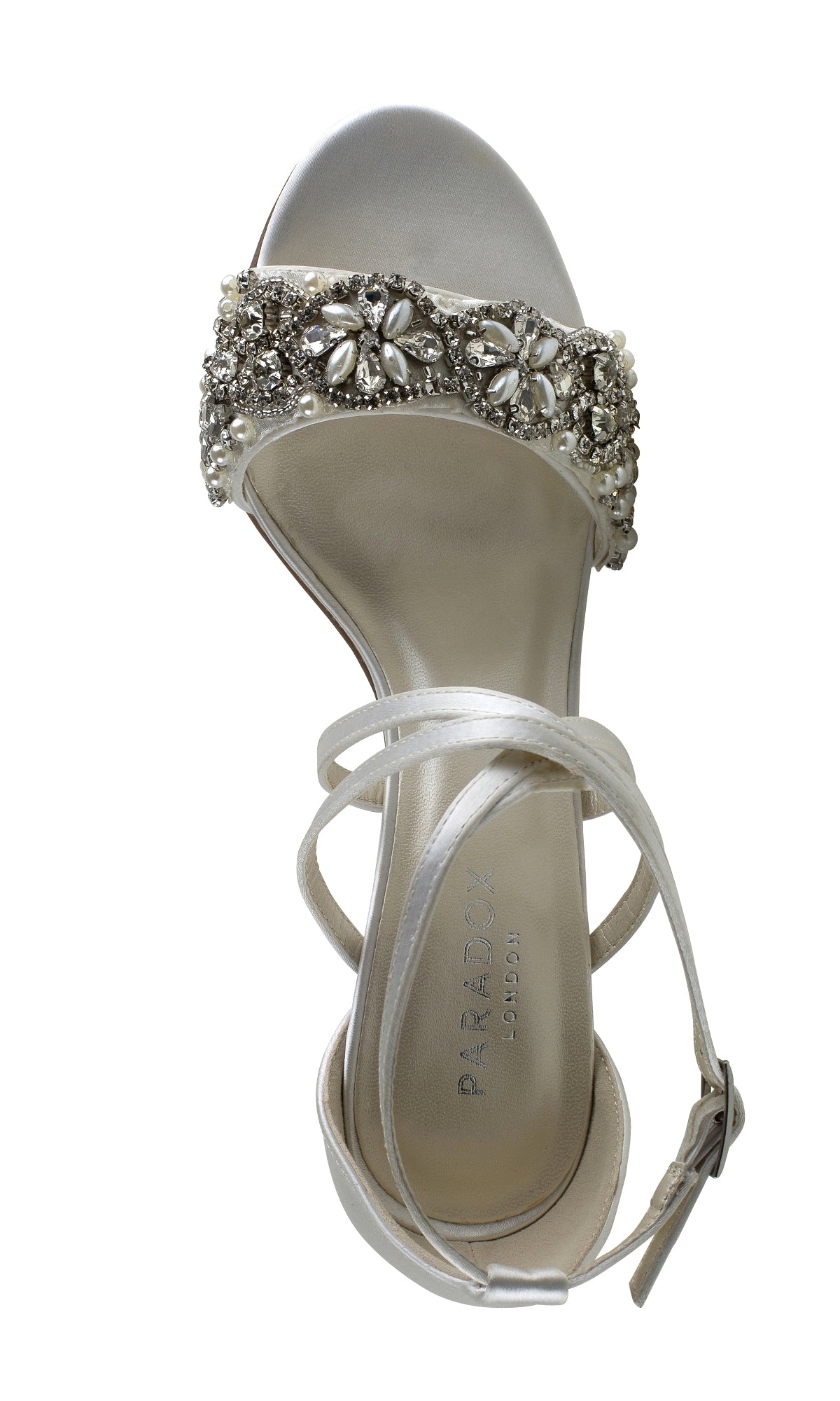 Hira Ivory Satin Prom Shoes: Paradox London P2103