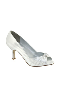 Ida Open-Toe White Prom Shoes: Dyeables 19811