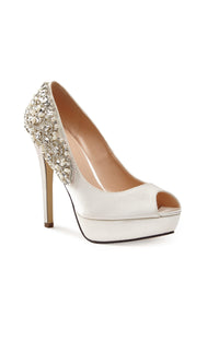 Indulgence Ivory Satin Prom Shoes: Paradox London P1710