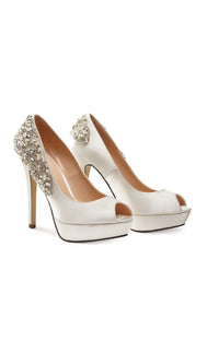 Indulgence Ivory Satin Prom Shoes: Paradox London P1710