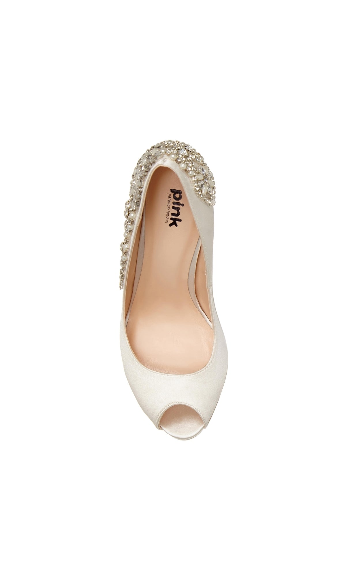 Indulgence Ivory Satin Prom Shoes: Paradox London P1710