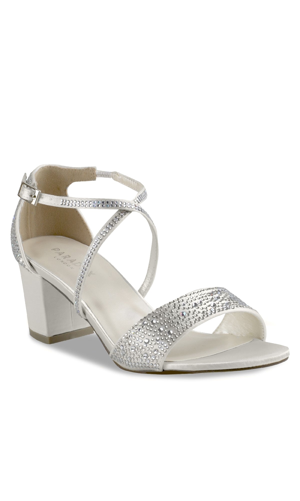 Ines Ivory Satin Prom Shoes: Paradox London P2224