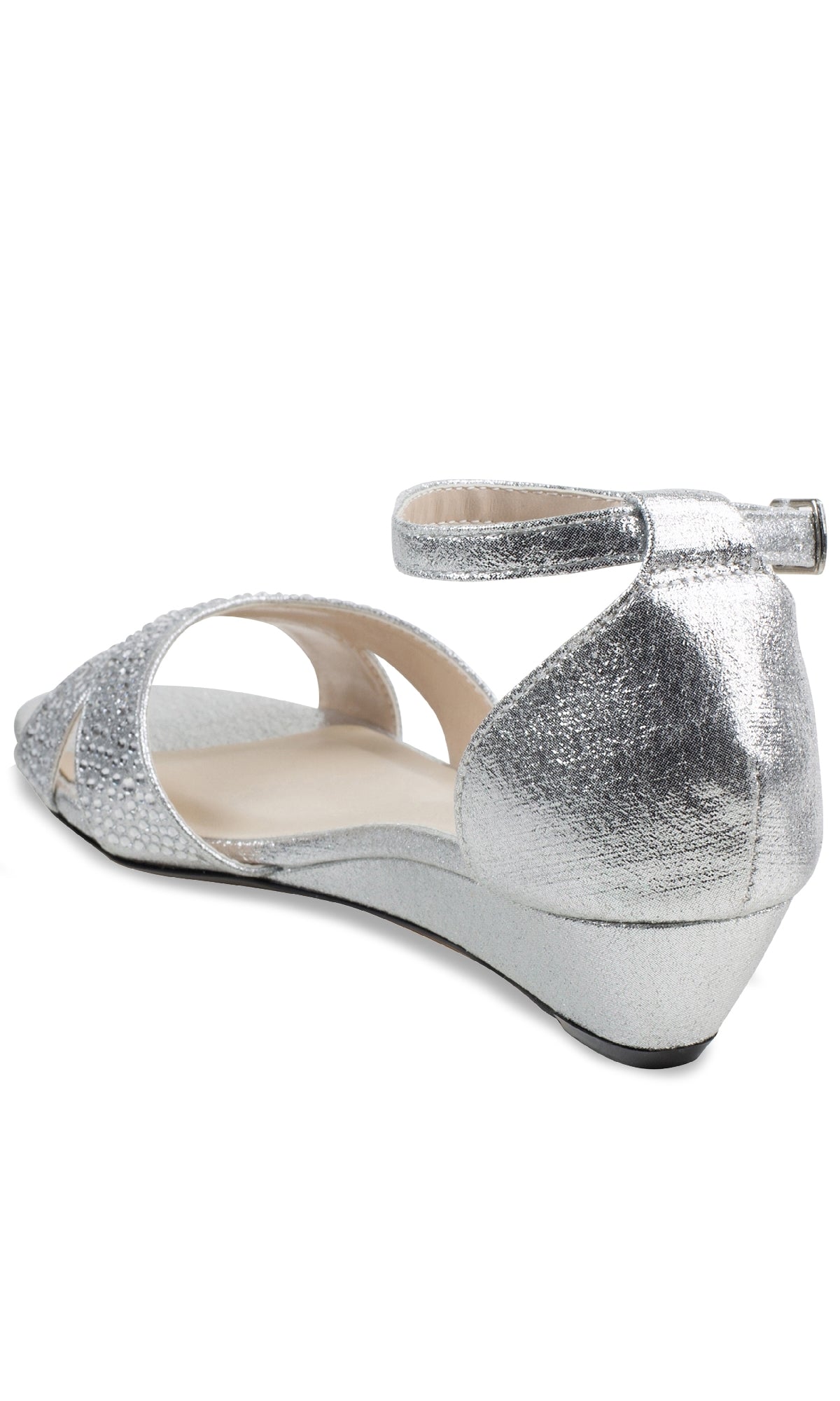 Iris Silver Wedge Prom Shoes: Touch Ups 4626