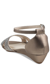 Iris Champagne Wedge Prom Shoes: Touch Ups 4627