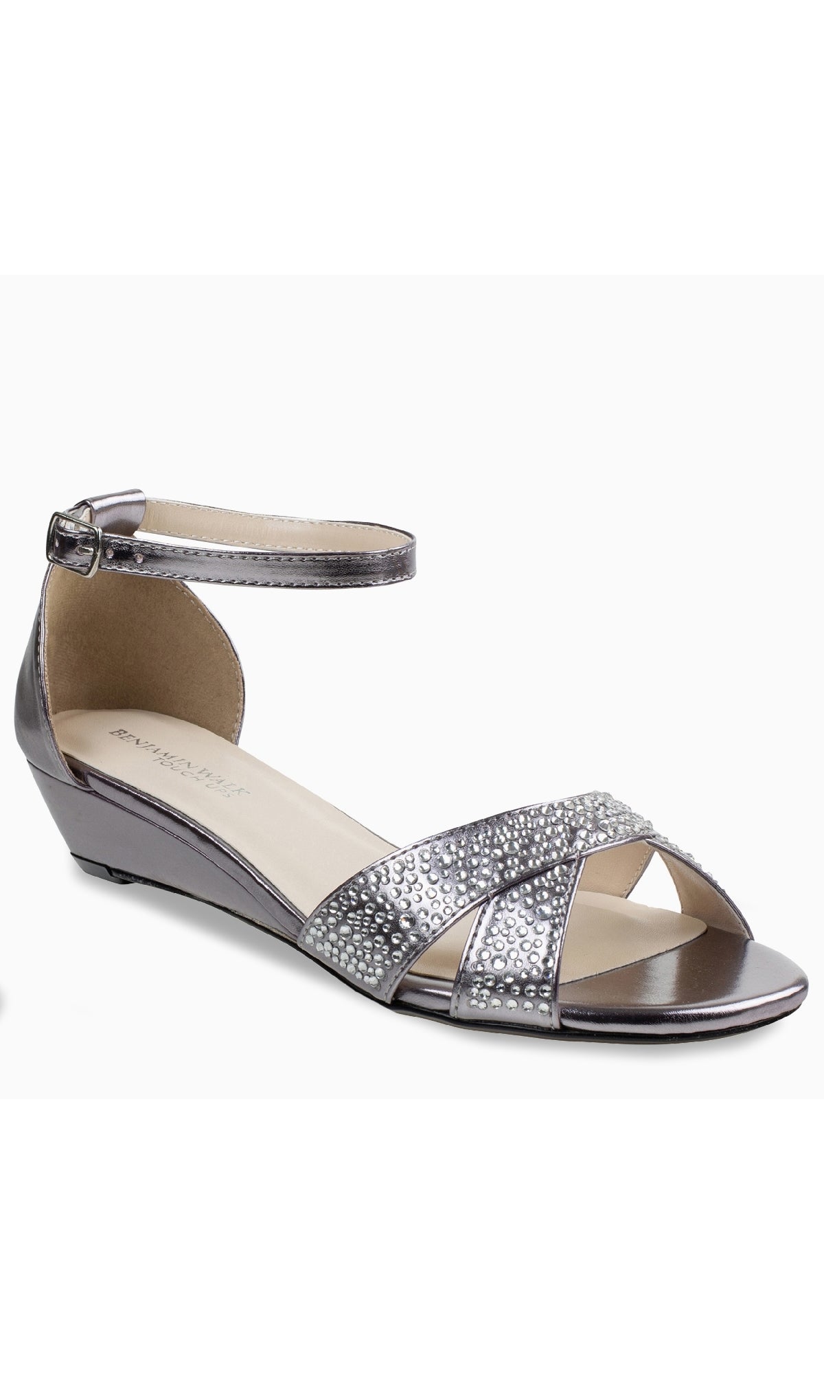 Iris Pewter Beaded Wedge Prom Shoes: Touch Ups 4628