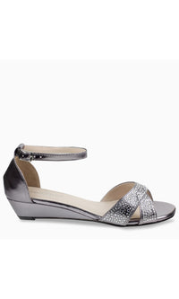 Iris Pewter Beaded Wedge Prom Shoes: Touch Ups 4628