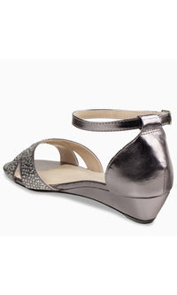 Iris Pewter Beaded Wedge Prom Shoes: Touch Ups 4628