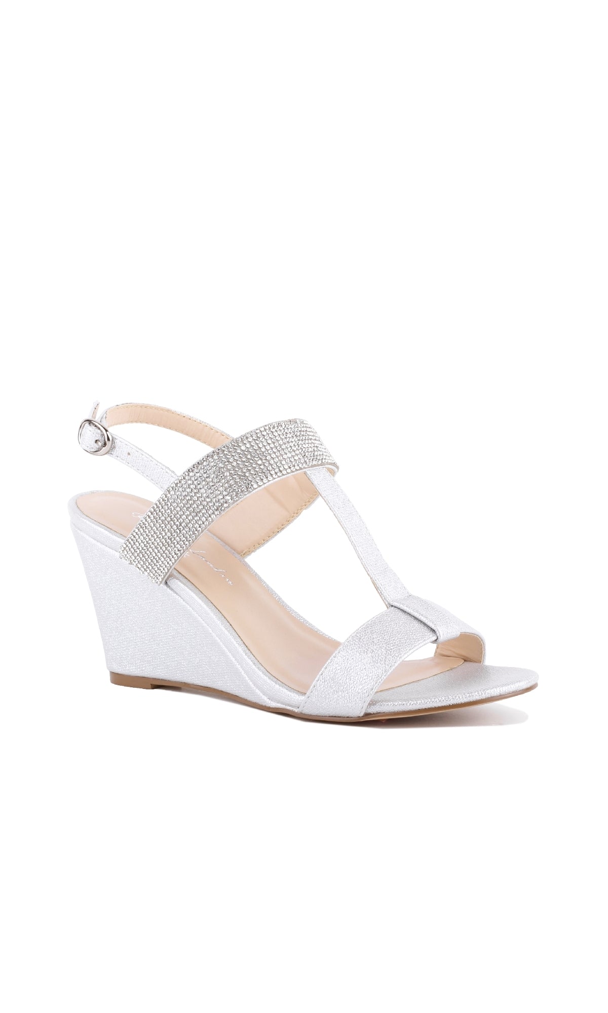 Jacey Silver Shimmer Print Prom Shoes: Paradox London P1920