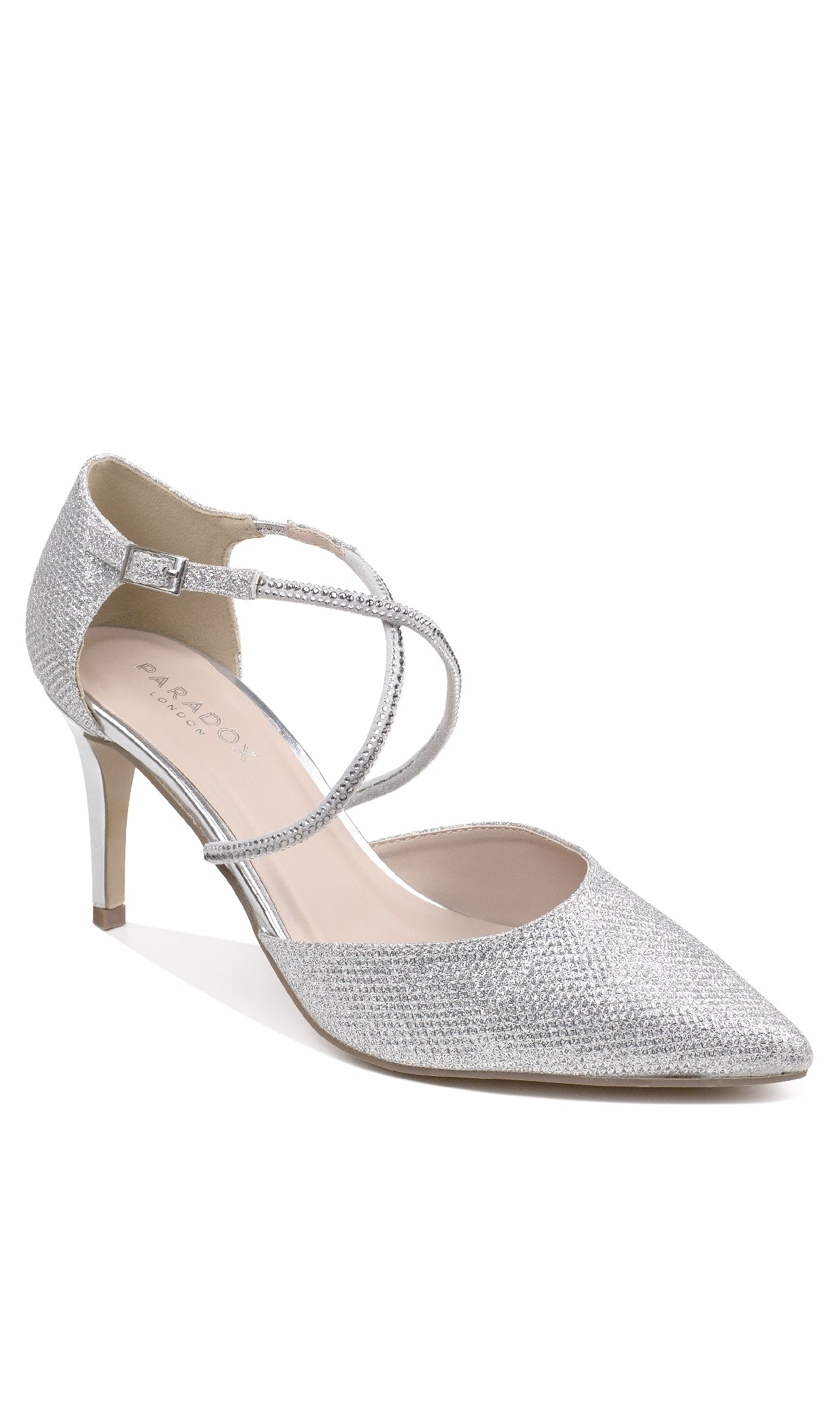 Kennedy Silver Prom Shoes: Paradox London P2237