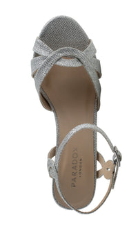 Kitty Silver Glitter Mesh Prom Shoes: Paradox London P2105