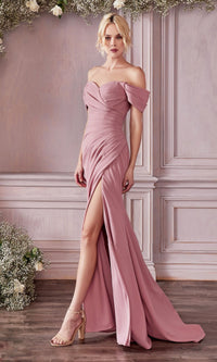 Cold-Shoulder Long Prom Dress with Train KV1057