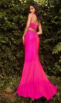 Stretch-Satin Slinky Long Beaded Prom Dress KV1063