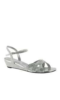 Lena Open-Toe Silver Prom Shoes: Touch Ups 4316