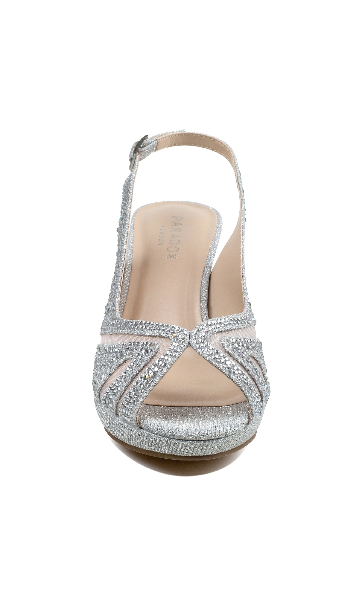 Linda Silver Glitter Prom Shoes: Paradox London P2234