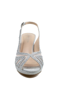 Linda Silver Glitter Prom Shoes: Paradox London P2234