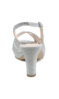 Linda Silver Glitter Prom Shoes: Paradox London P2234