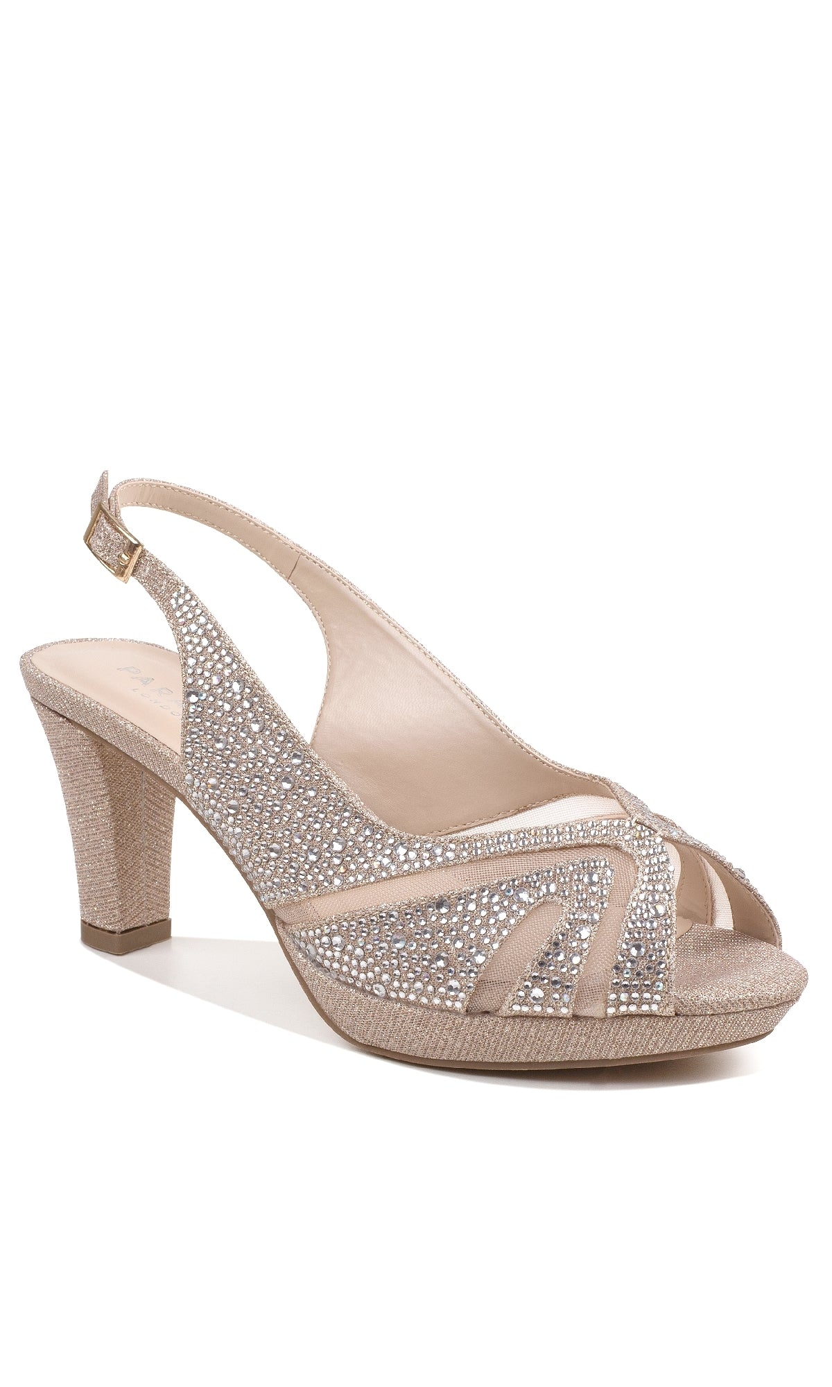 Linda Champagne Glitter Prom Shoes: Paradox London P2236