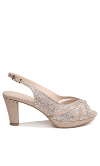 Linda Champagne Glitter Prom Shoes: Paradox London P2236