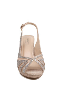 Linda Champagne Glitter Prom Shoes: Paradox London P2236