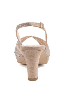 Linda Champagne Glitter Prom Shoes: Paradox London P2236