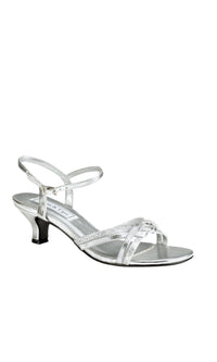 Melanie Open-Toe Silver Prom Shoes: Touch Ups 896