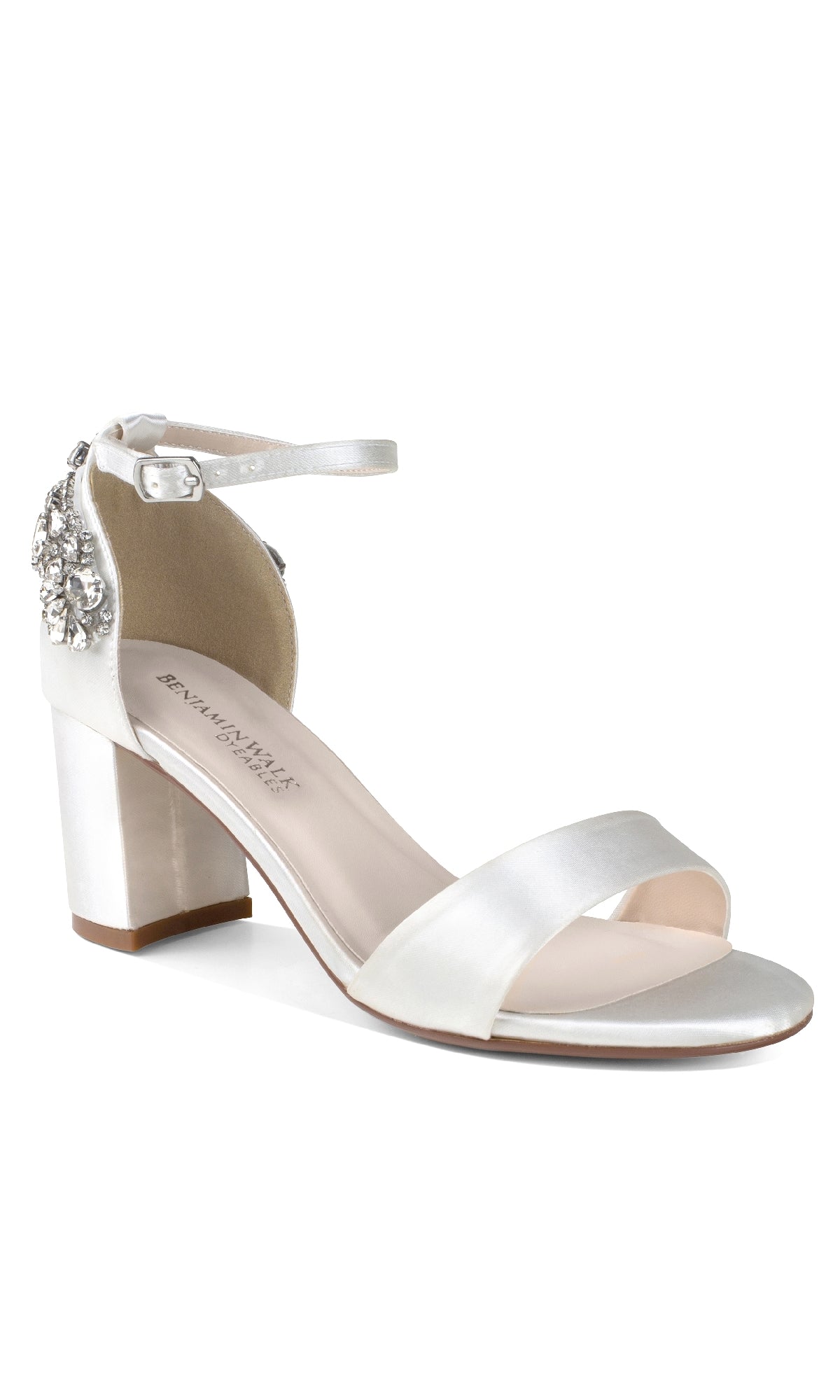 Olivia White Satin Prom Shoes: Dyeables 4635