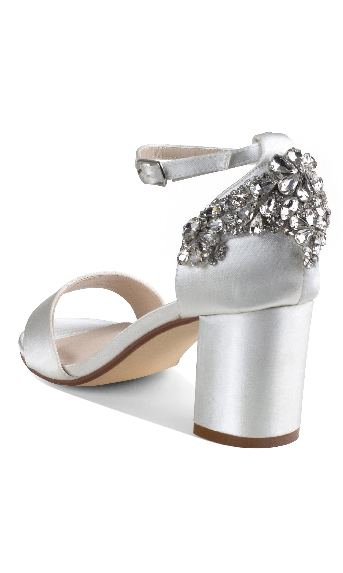 Olivia White Satin Prom Shoes: Dyeables 4635