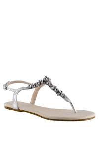 Paula Silver Thong Sandal Prom Shoes: Touch Ups 4413