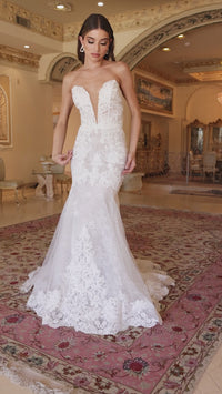 Lace Strapless Mermaid Wedding Dress CD928