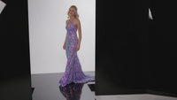 Jovani Cut-Out Long Sequin-Print Prom Dress 23676