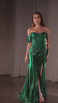 One-Shoulder Long Prom Dress: Ladivine CD804