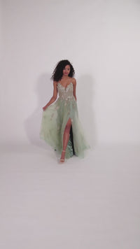 Ivy Green A-Line Prom Ball Gown CL12207