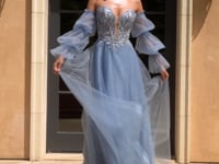 Long Sleeve Strapless Long A-Line Prom Dress CD830