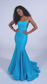 Colette Strapless Long Glitter Prom Dress CL5106