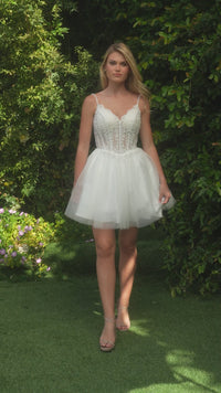 Ladivine Embroidered Lace Homecoming Dress CD0236