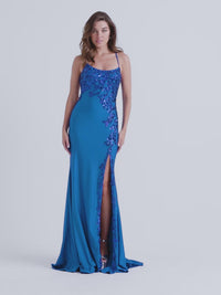 Faviana Tonal-Embroidered Long Prom Dress 11017