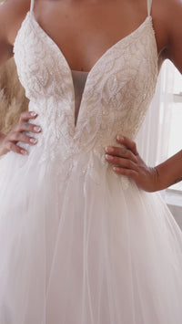 Off-White Long A-Line Wedding Dress CD0154W