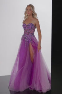 Jovani Strapless Lilac A-LIne Prom Dress 23710