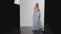 JVN by Jovani Light Blue Long A-Line Prom Dress