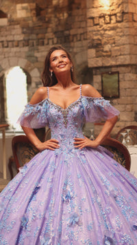 Glitter Tulle Quinceañera Dress: Amarra 54229