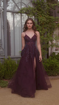 Lace-Up Long A-Line Prom Dress: Andrea & Leo A1416