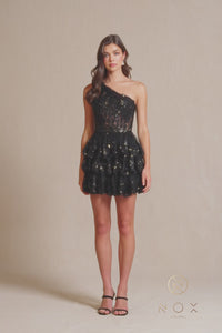 One-Shoulder Short Sequin Homecoming Dress K855