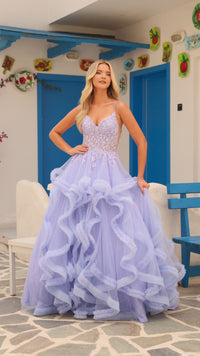 Ruffle Formal Ball Gown: Amarra 88094