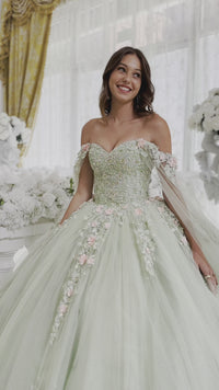 Ladivine 15716 Sage Green Quinceañera Dress